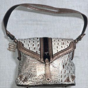 MC (Marc Chantal) White & Brown Leather Purse